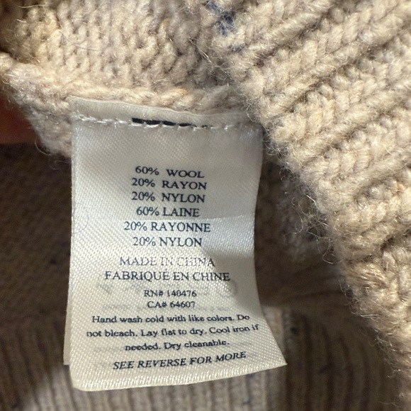Faherty Boone Wool Women's Cream Sweater M - Picture 7 of 9